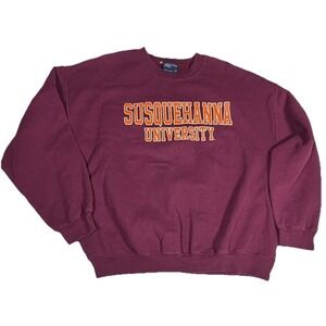 Susquehanna University Vintage MV Sport Mens Sweatshirt Maroon Long Sleeve XL